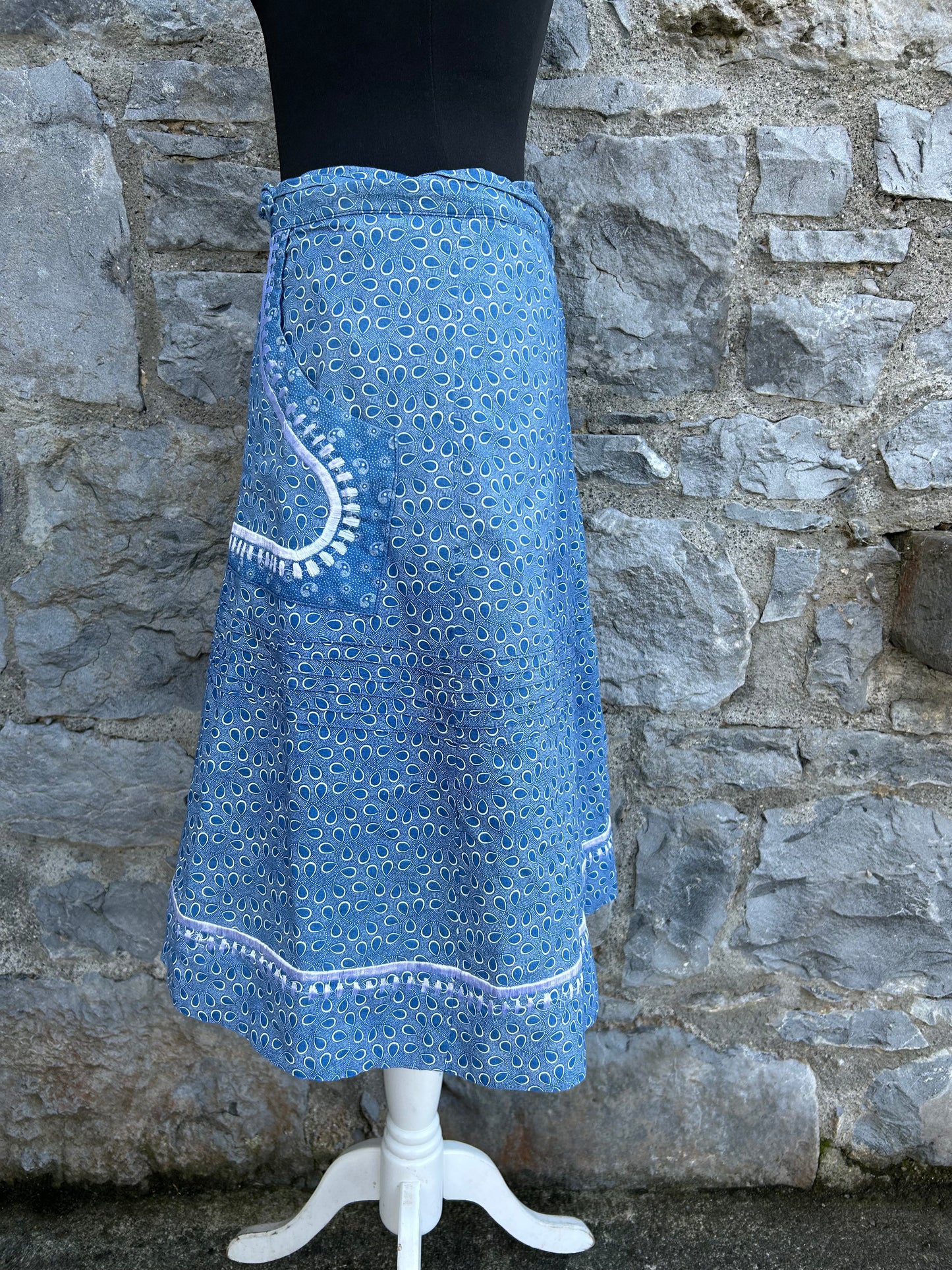 Blue paisley wrap skirt uk 12-14