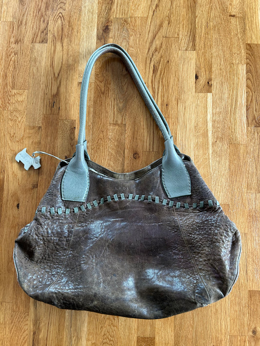 Brown leather handbag