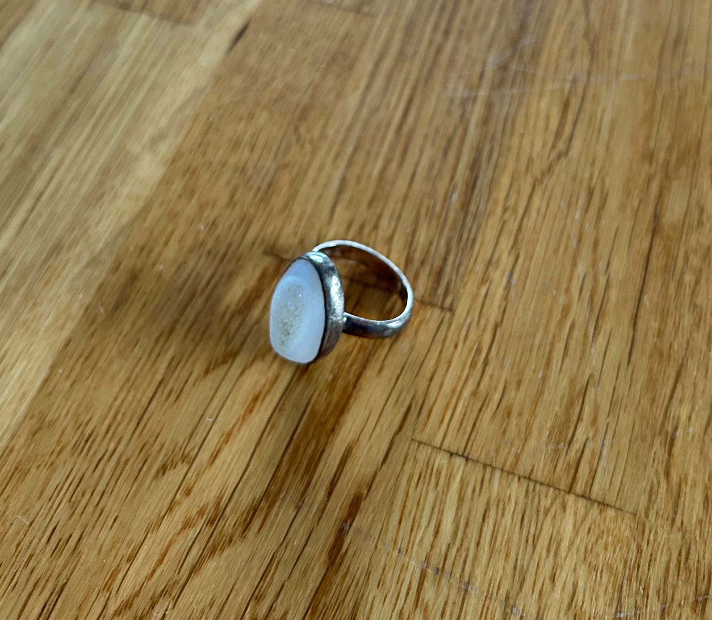 White half polished ring