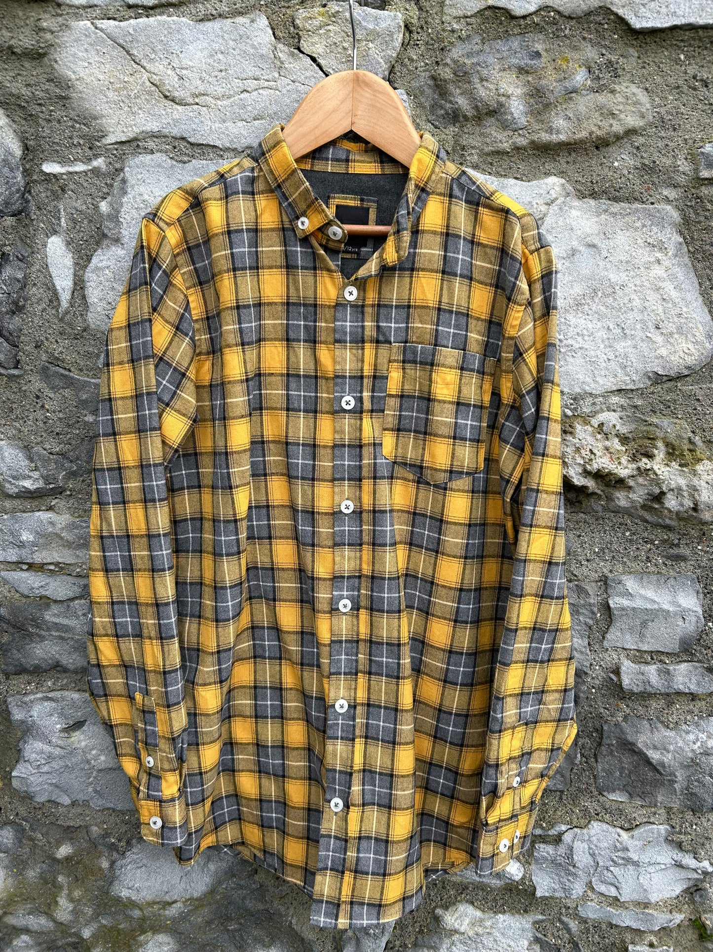 Yellow&grey check shirt 11-12y (146-152cm)