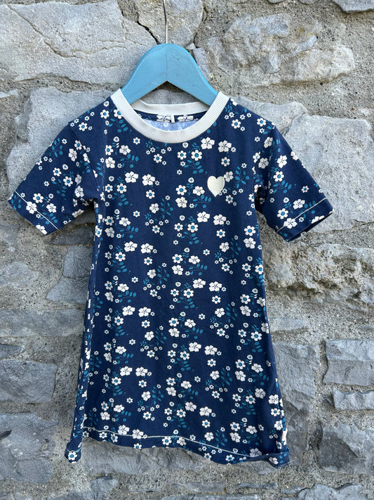 Navy floral dress  3-4y (98-104cm)