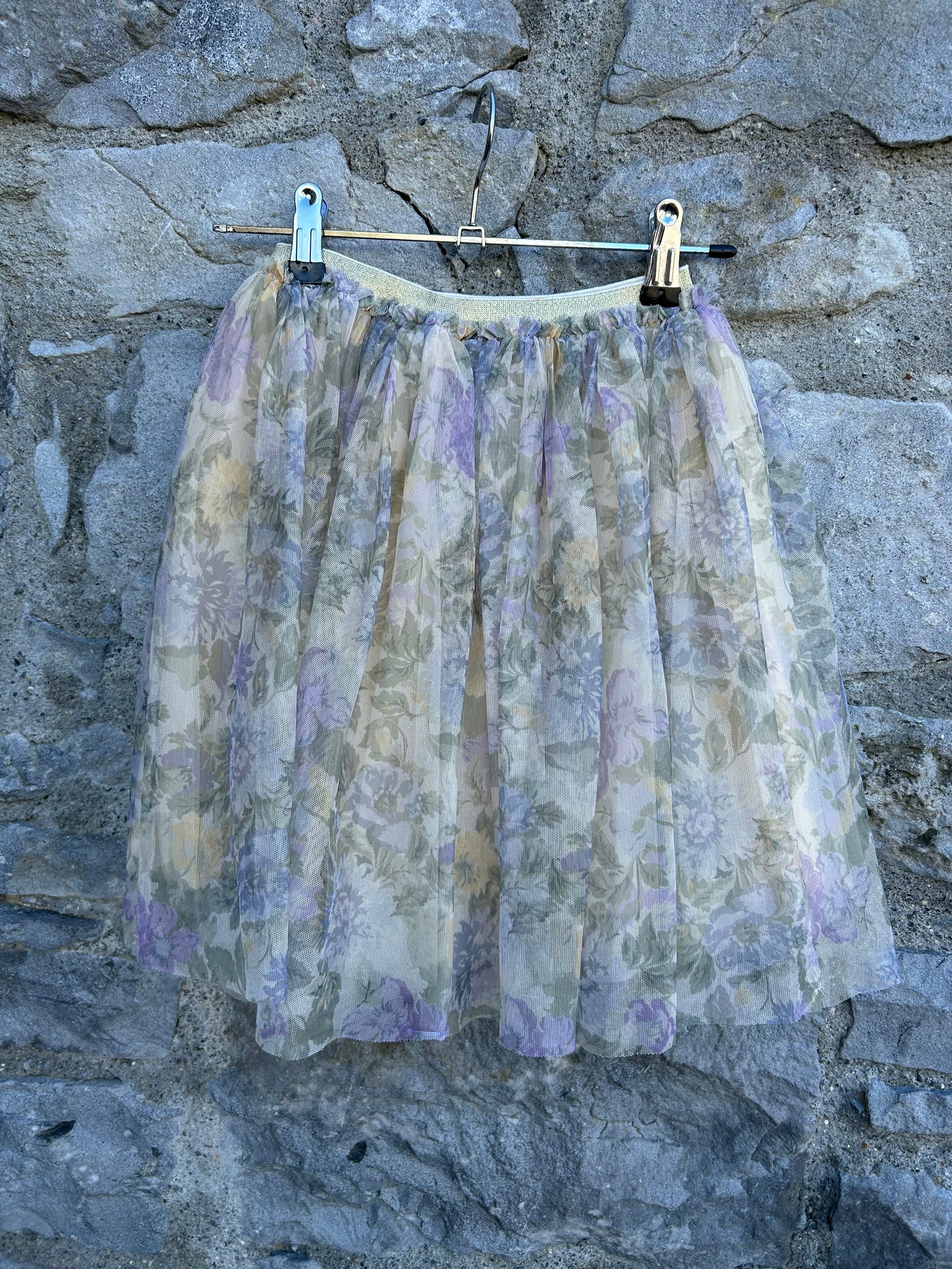 Floral grey net skirt  2-3y (92-98cm)