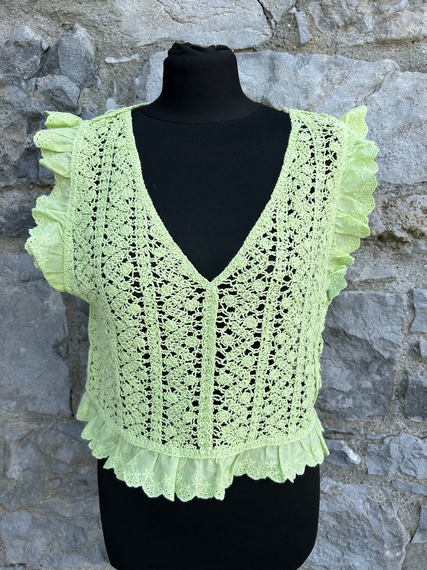 Lime green lace top uk 10-12