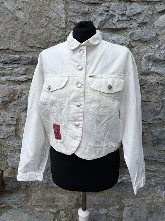 90s white denim jacket uk 10-12