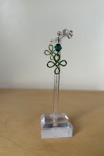 Load image into Gallery viewer, Upcycled green wire earrings
