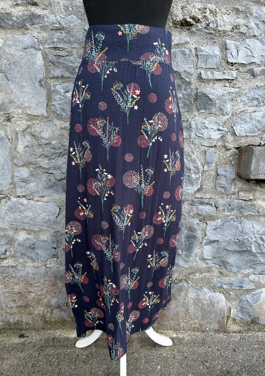 Navy floral maxi skirt uk 10