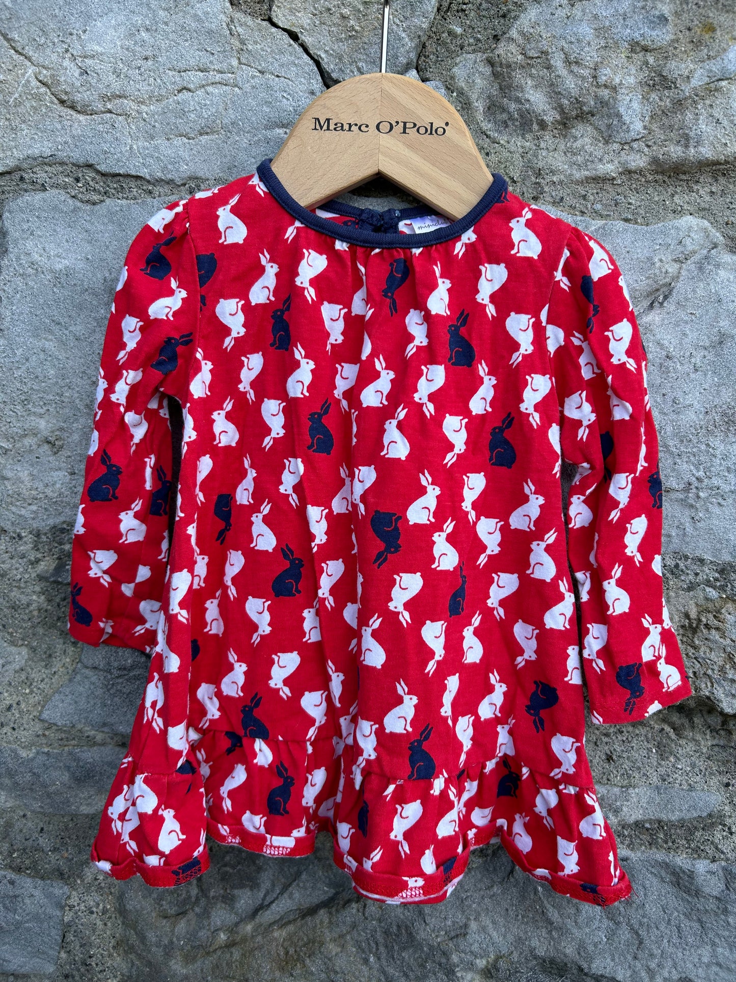 Bunnies red tunic  6-9m (68-74cm)