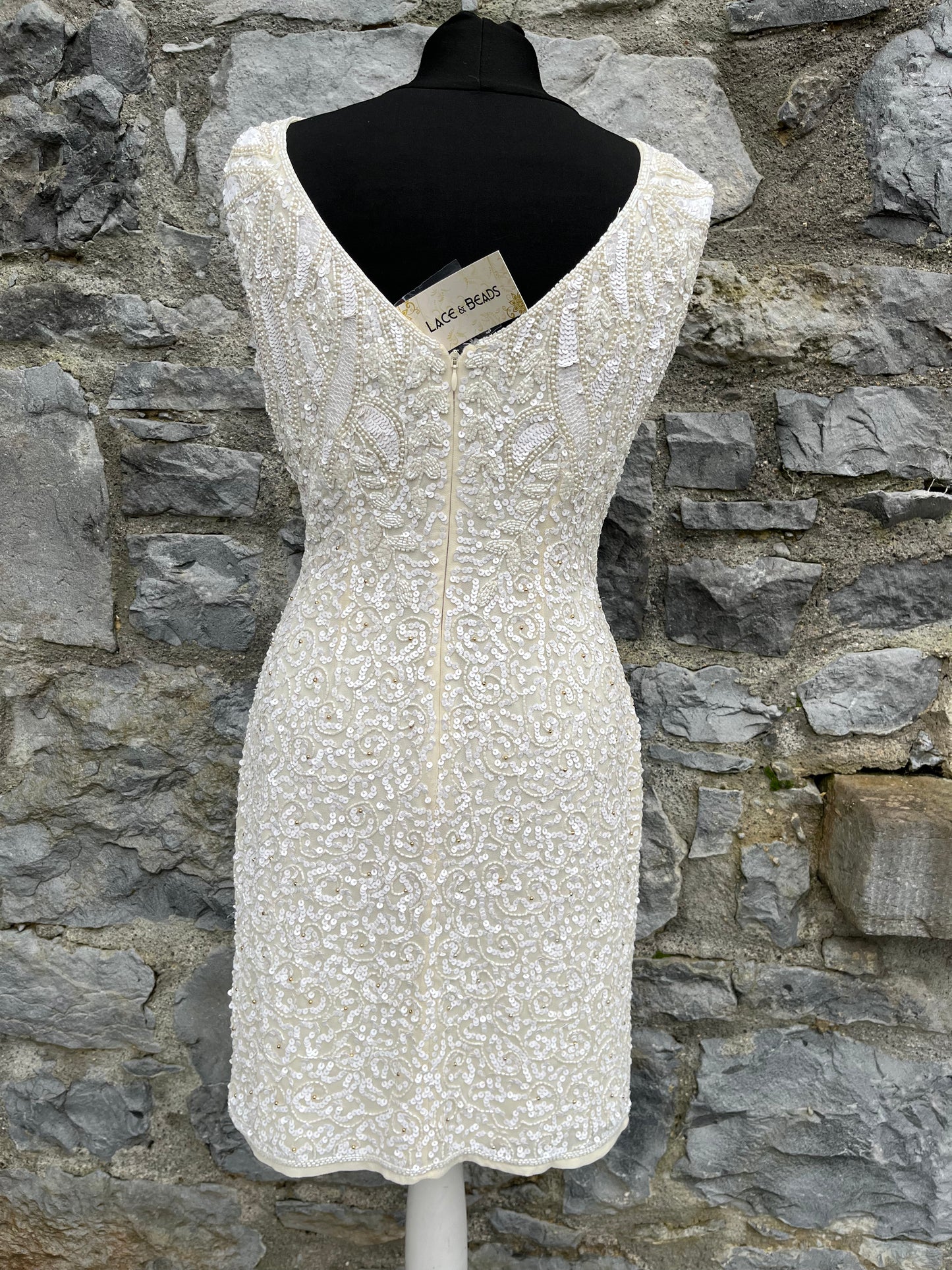 White sequin dress uk 6-8