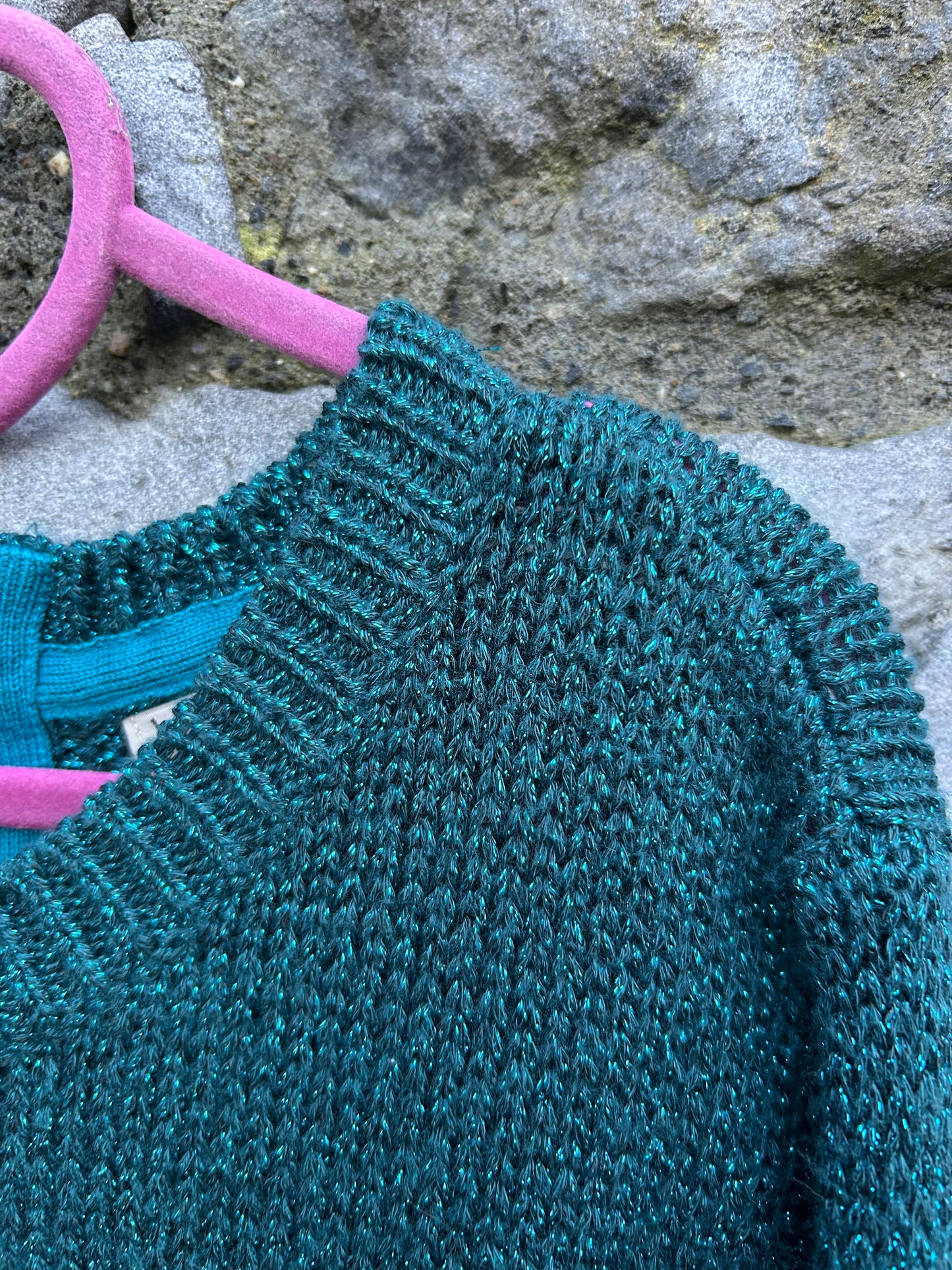 Petrol sparkly jumper 11y (146cm)