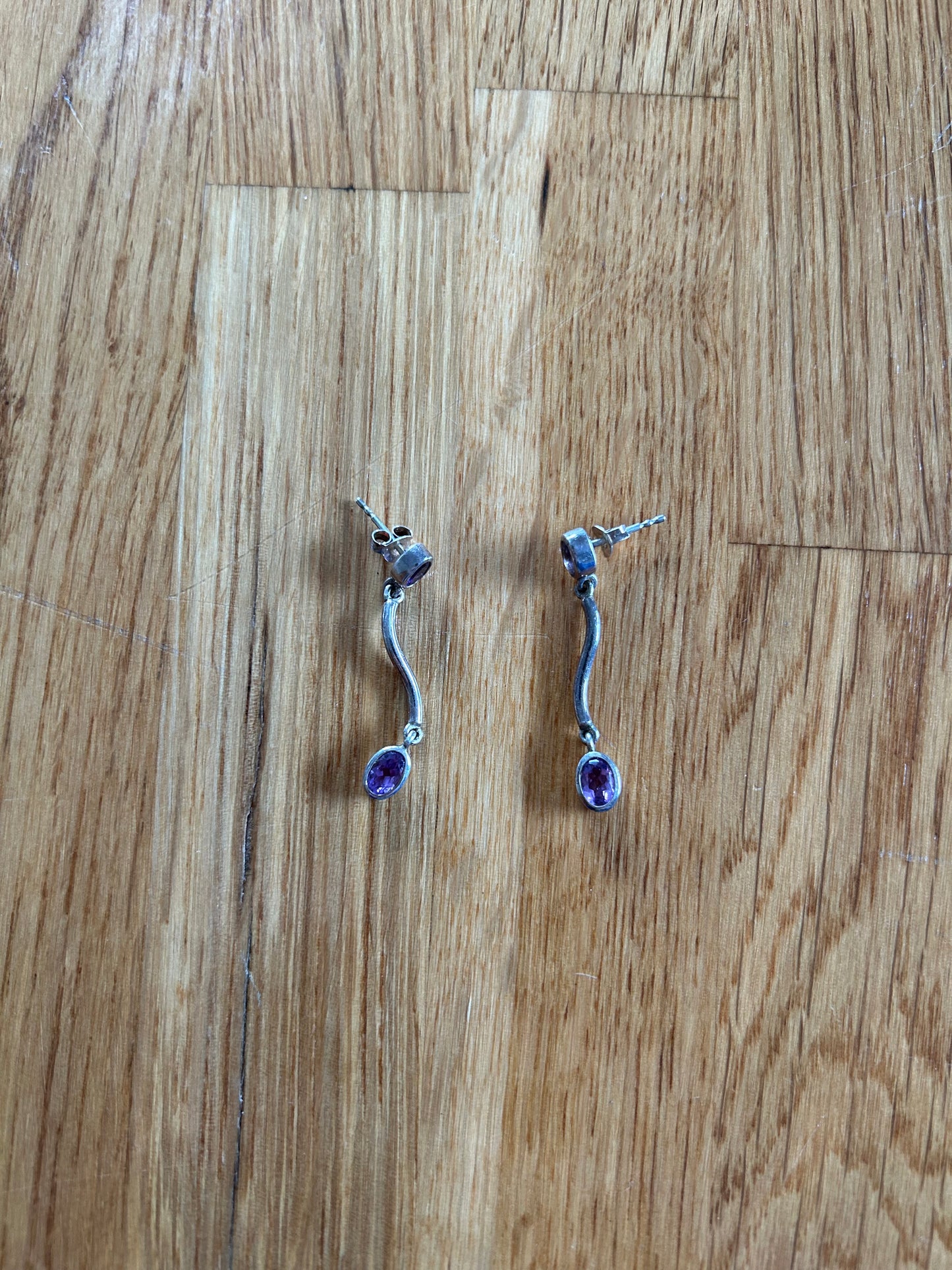 Amethyst drop earrings