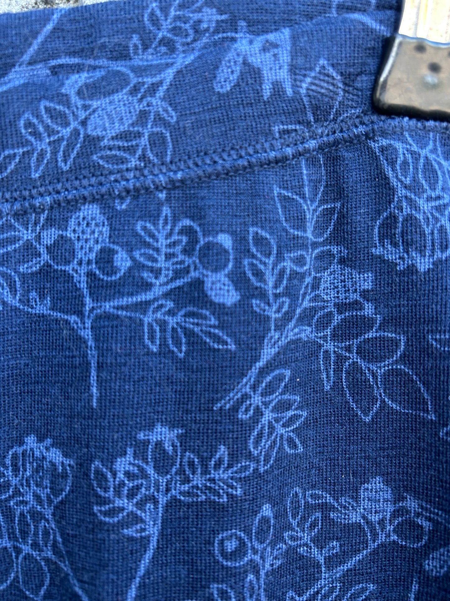 Botanic print woolly blue leggings  3-4y (98-104cm)