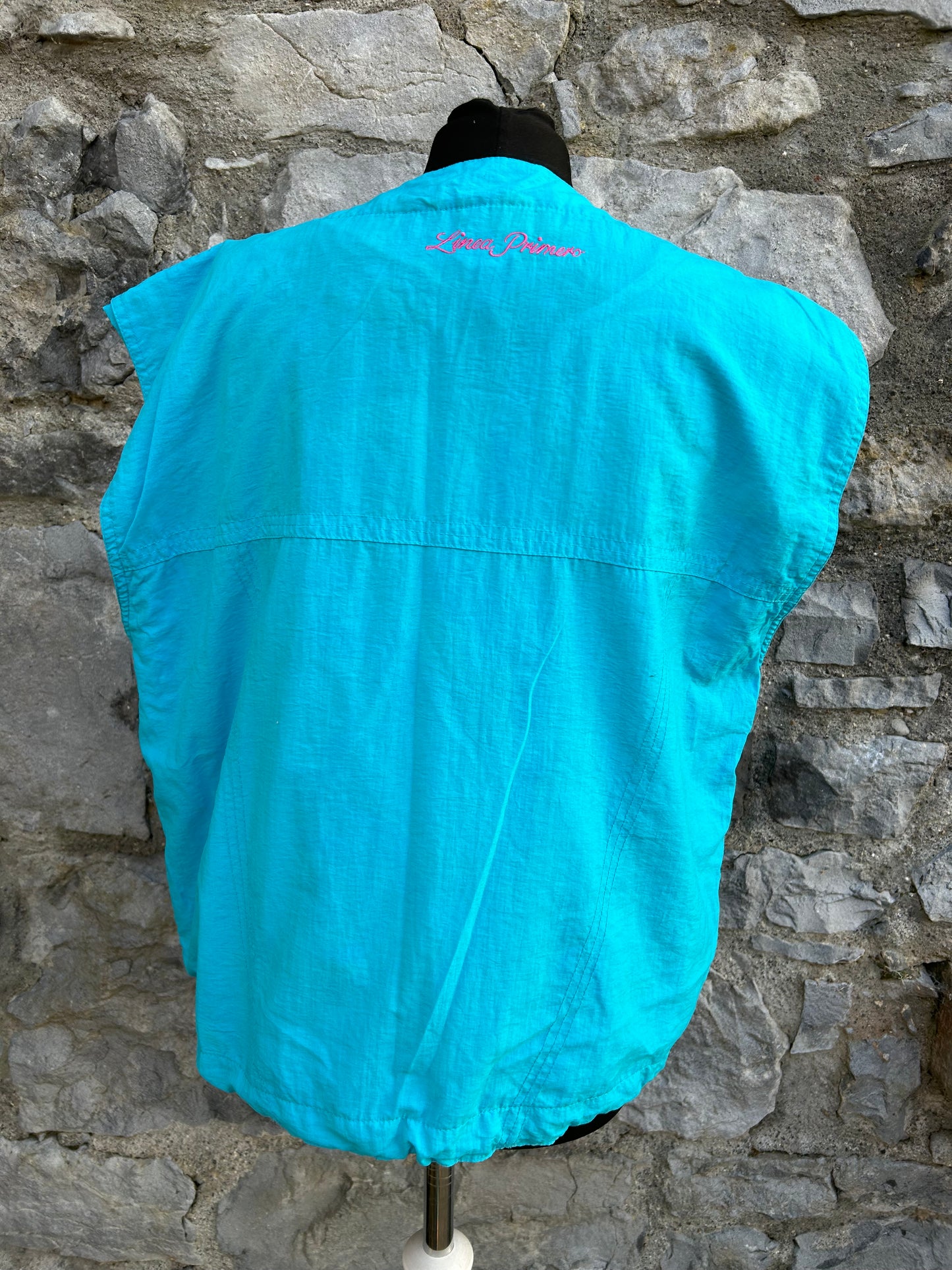 80s teal gilet Small