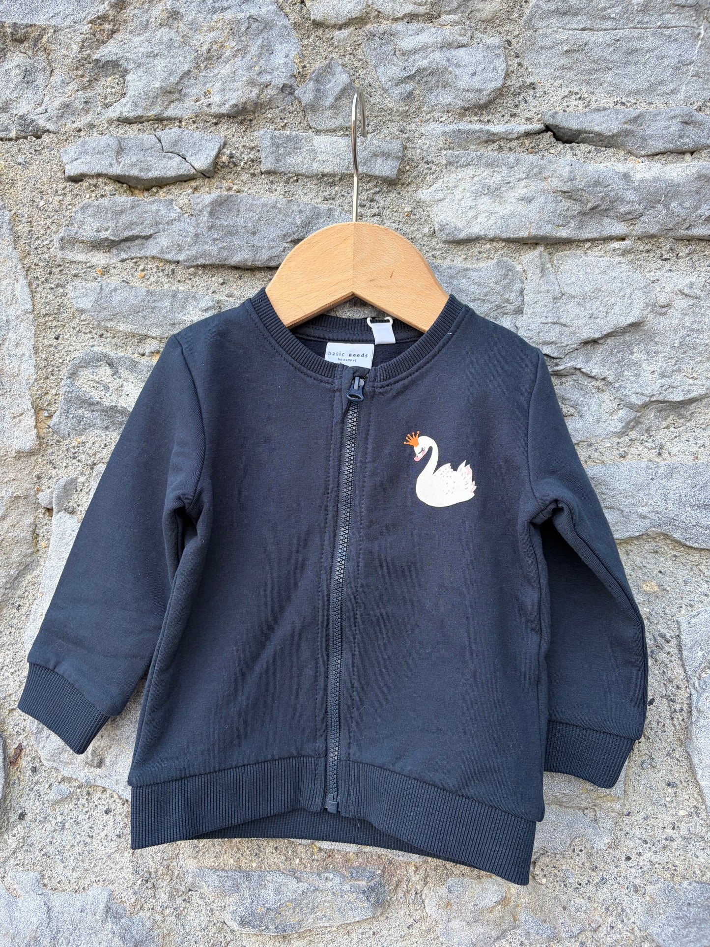 Swan navy zipped jacket 3-6m (62-68cm)