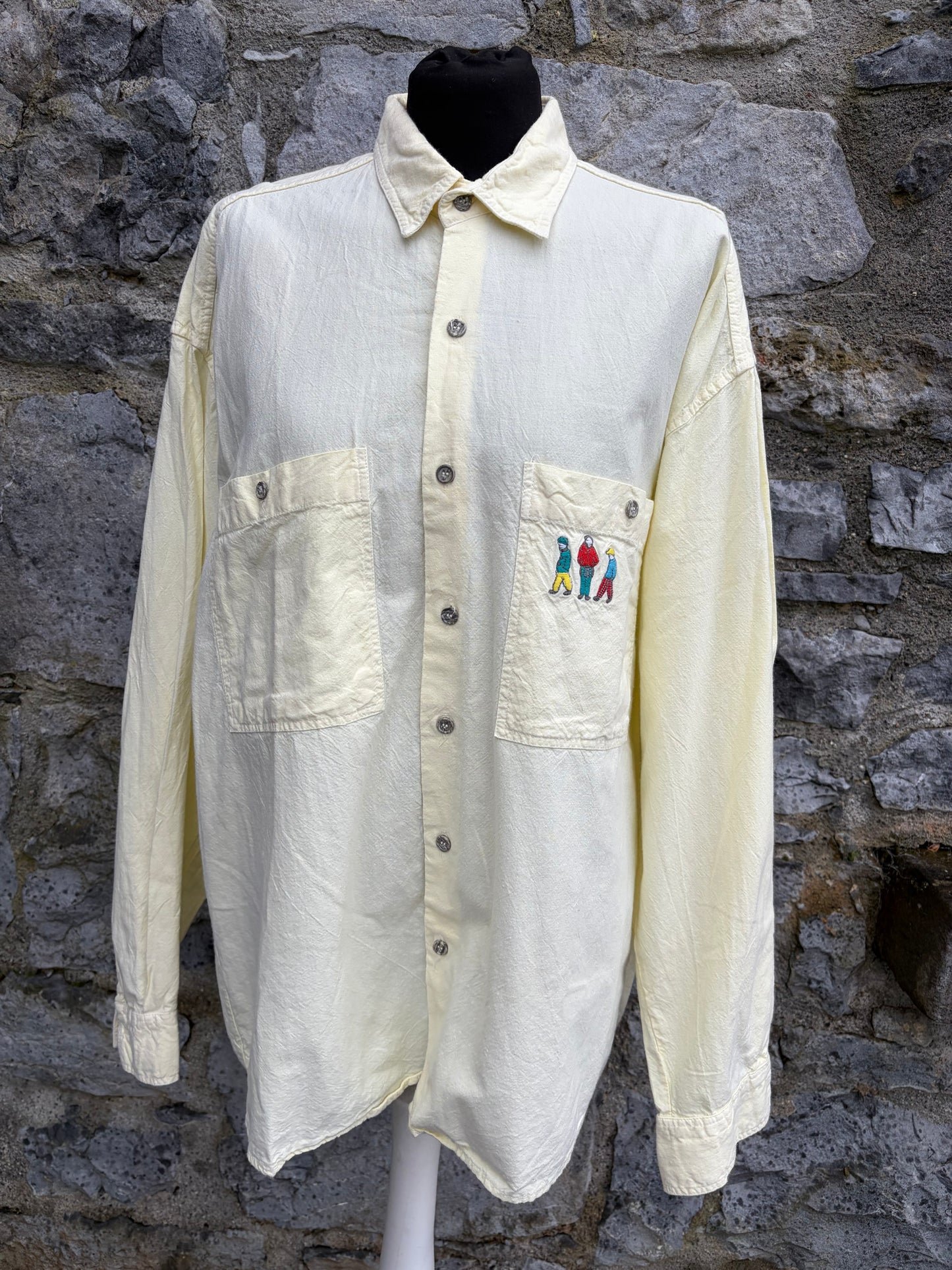 80s light yellow shirt  M/L