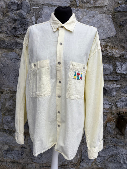 80s light yellow shirt  M/L