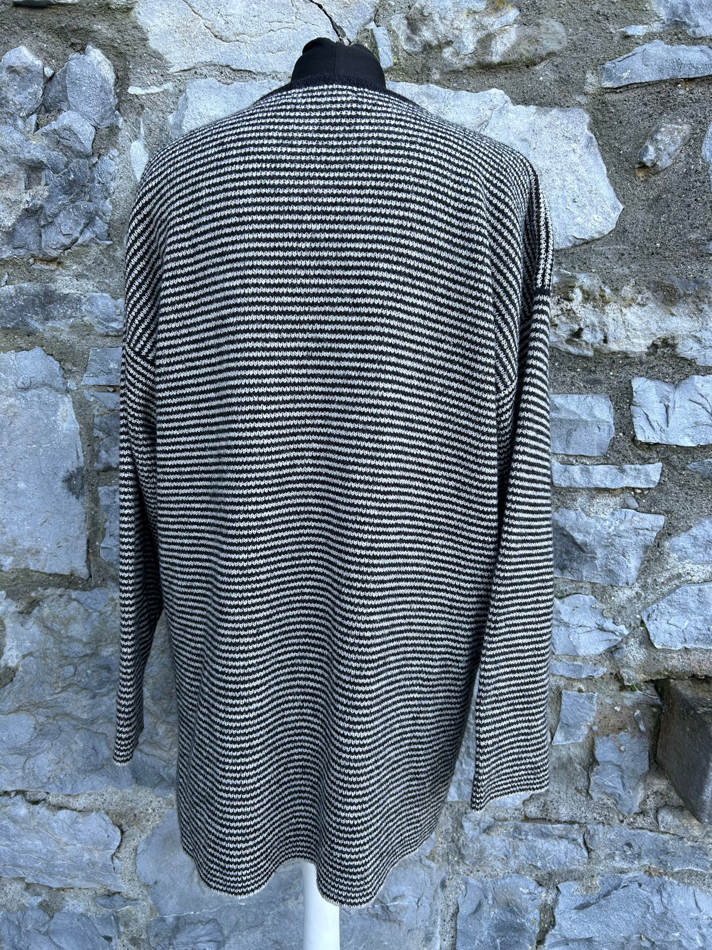 90s grey&black stripy jumper uk 12-14