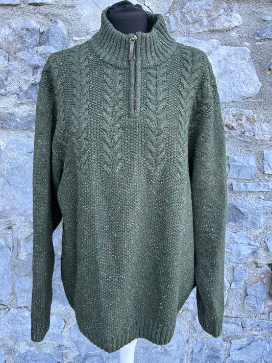 Dark green melange jumper L/XL