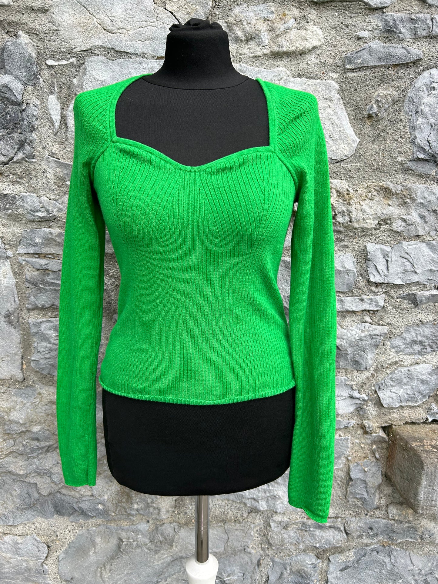 Green knitted top uk 8