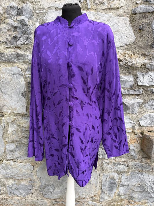 80s purple long blouse uk 14-16