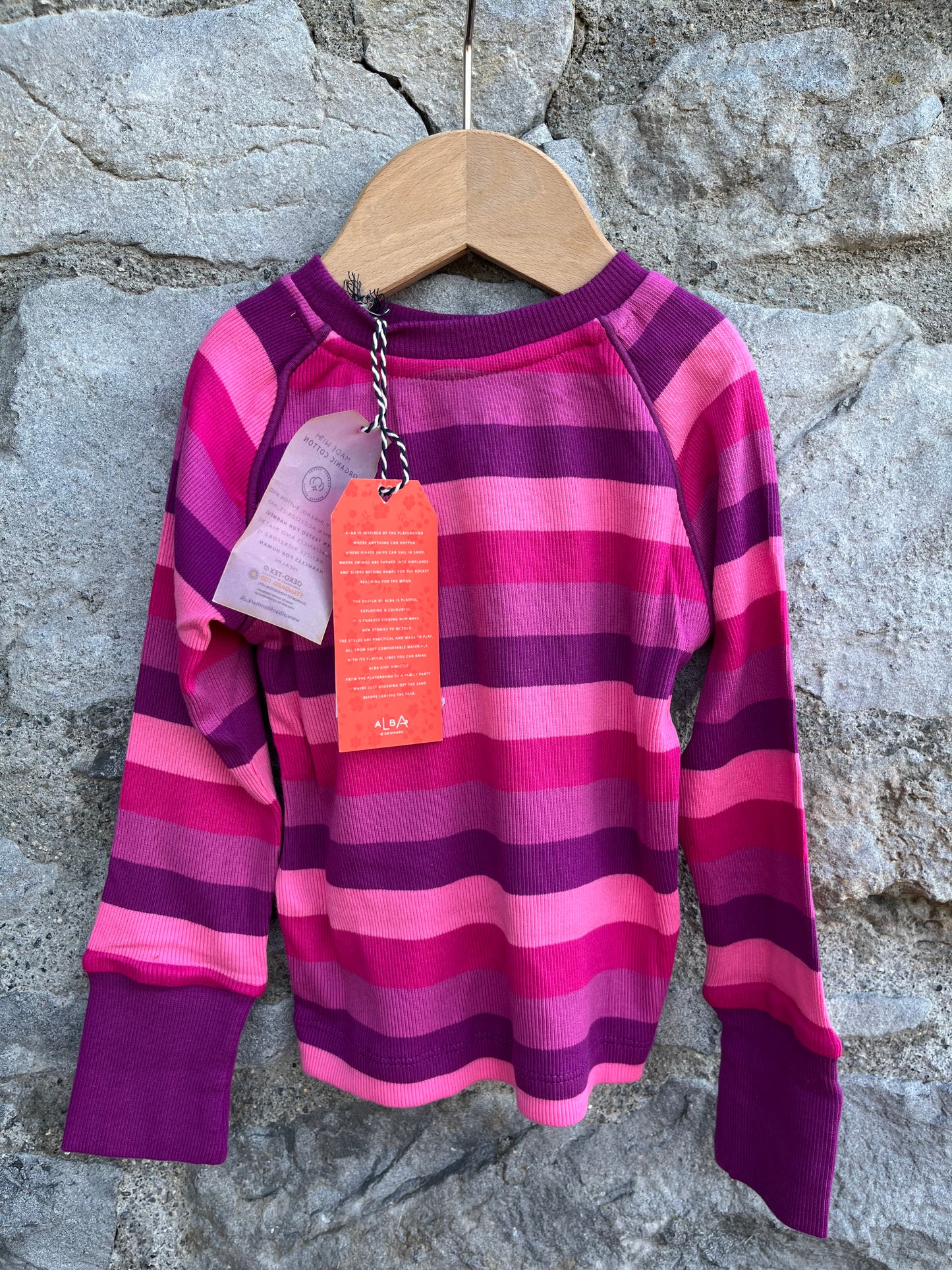 Very berry Big Stripes top  12m (80cm)