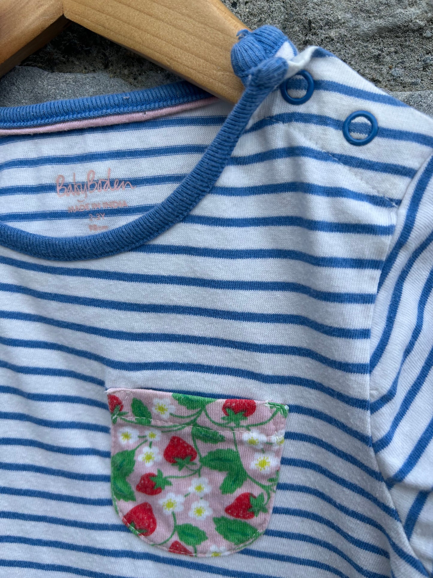 Blue stripy T-shirt  2-3y (92-98cm)