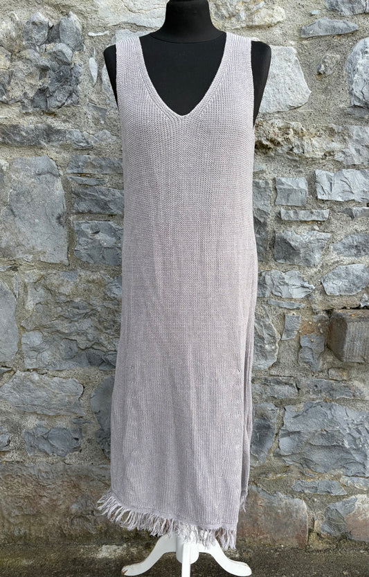Wrap Grey knitted dress with tassels uk 12-14