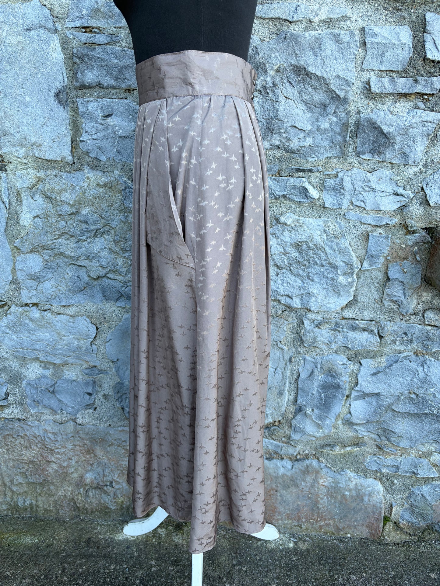 80s grey patterned skirt uk 8