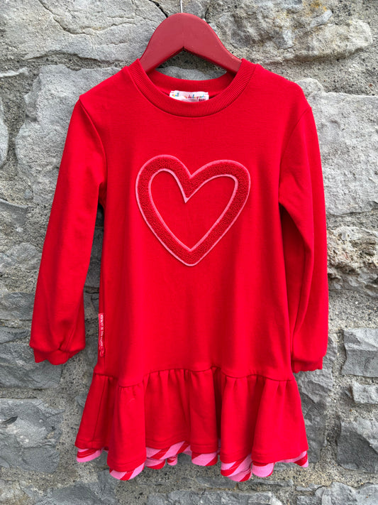 Heart red sweat dress 4y (104cm)