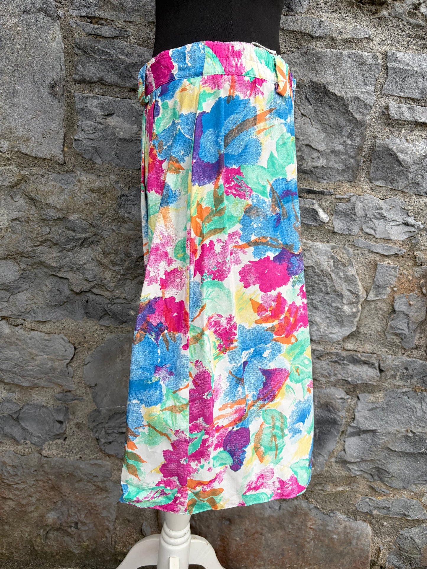80s colourful floral culottes uk 12