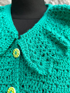 Green knitted cardigan uk 8-10