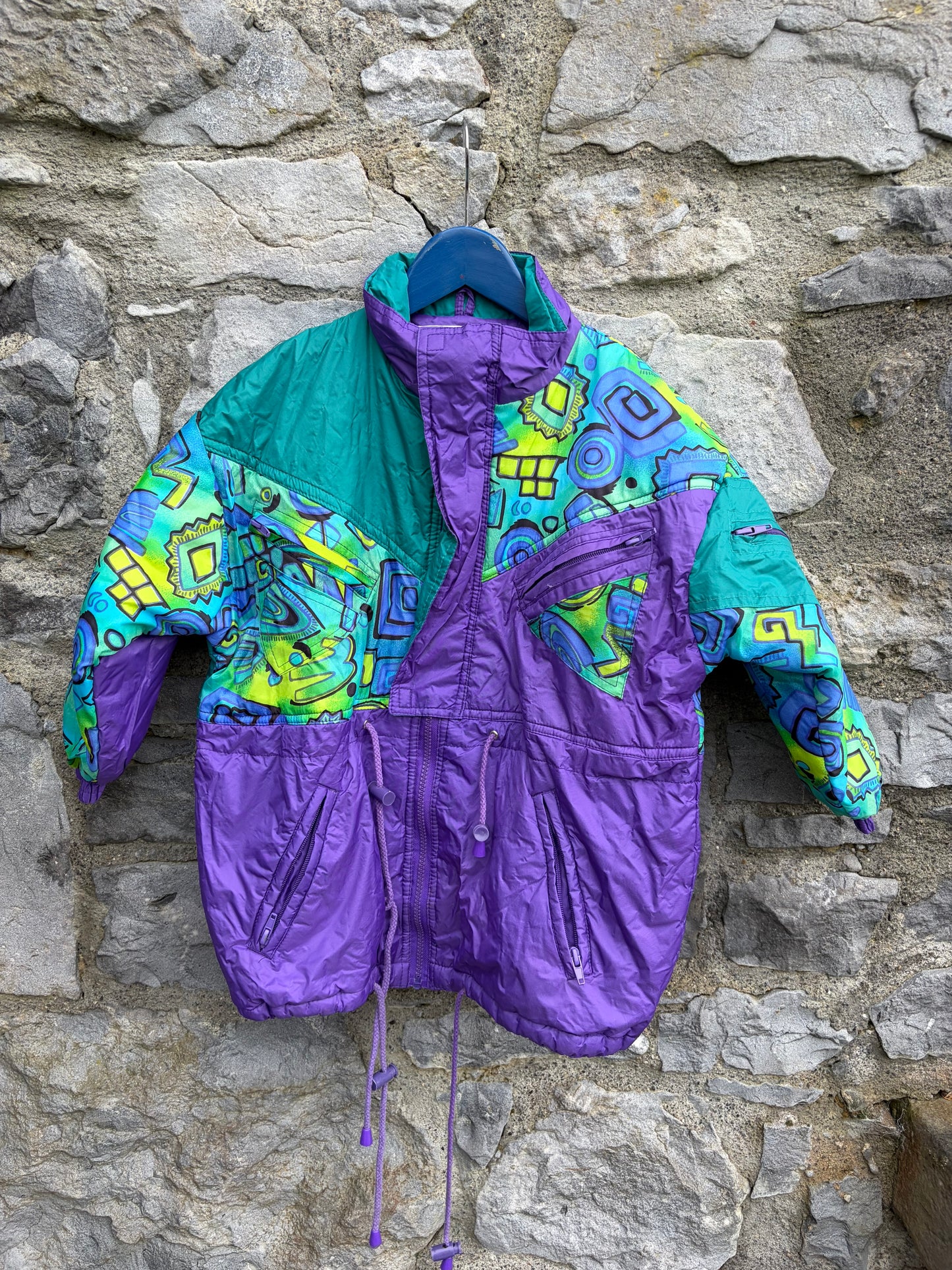 80s purple&teal ski jacket  6-7y (116-122cm)