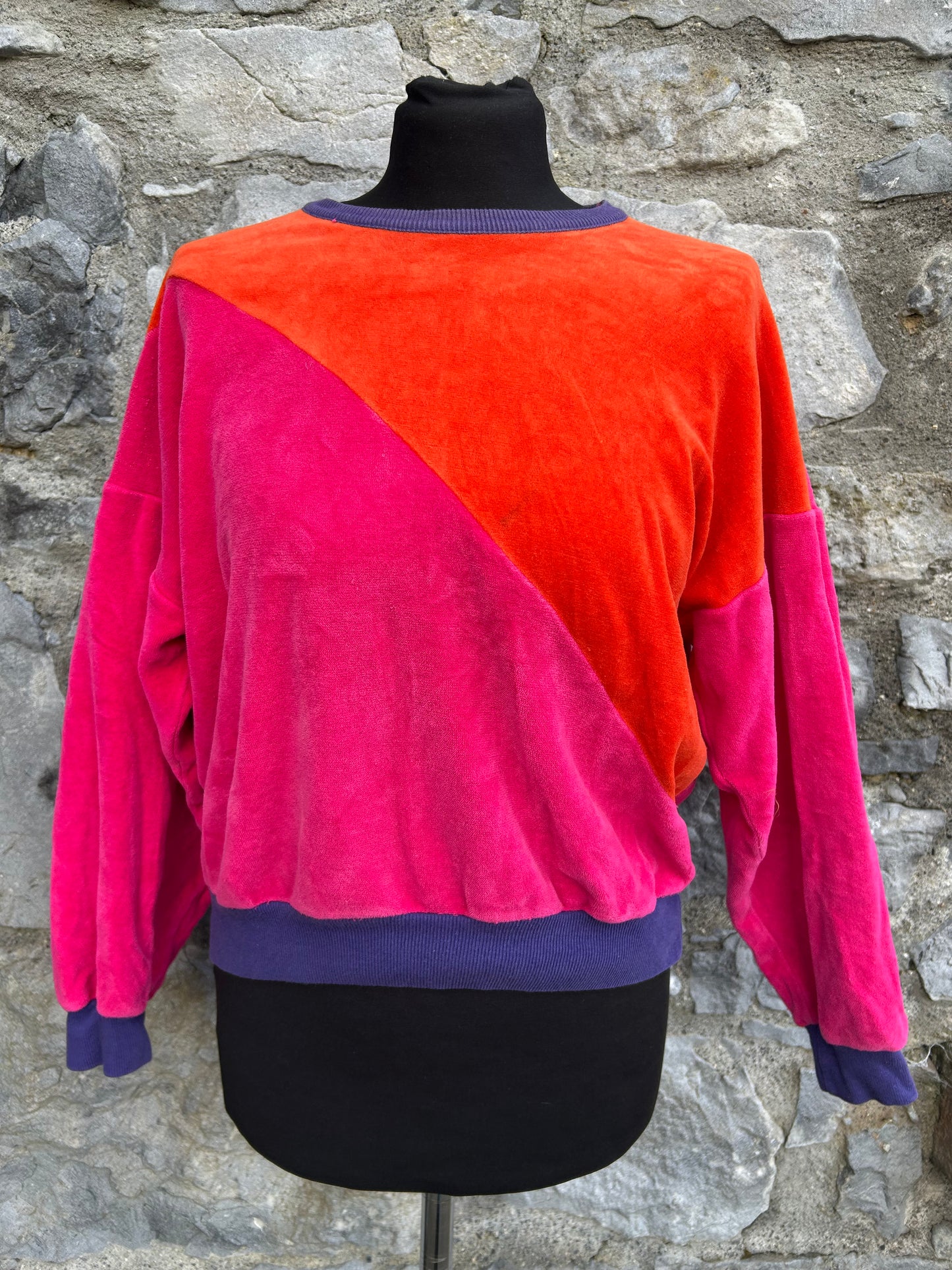 Pink&orange velour sweatshirt uk 8-10