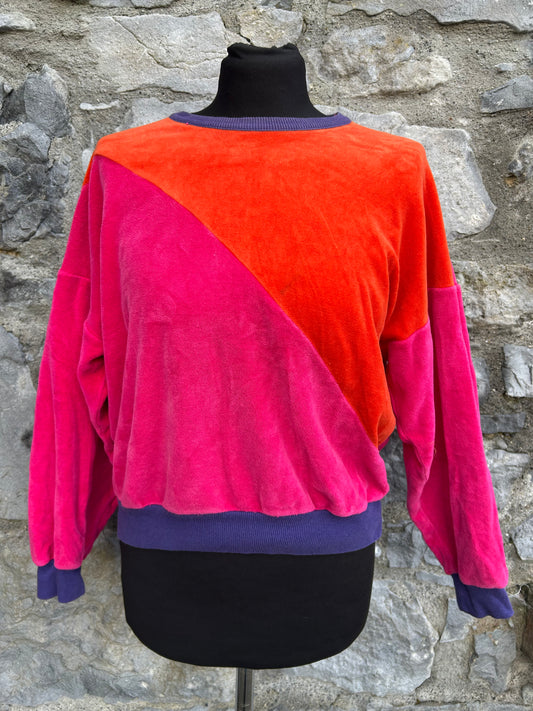 Pink&orange velour sweatshirt uk 8-10