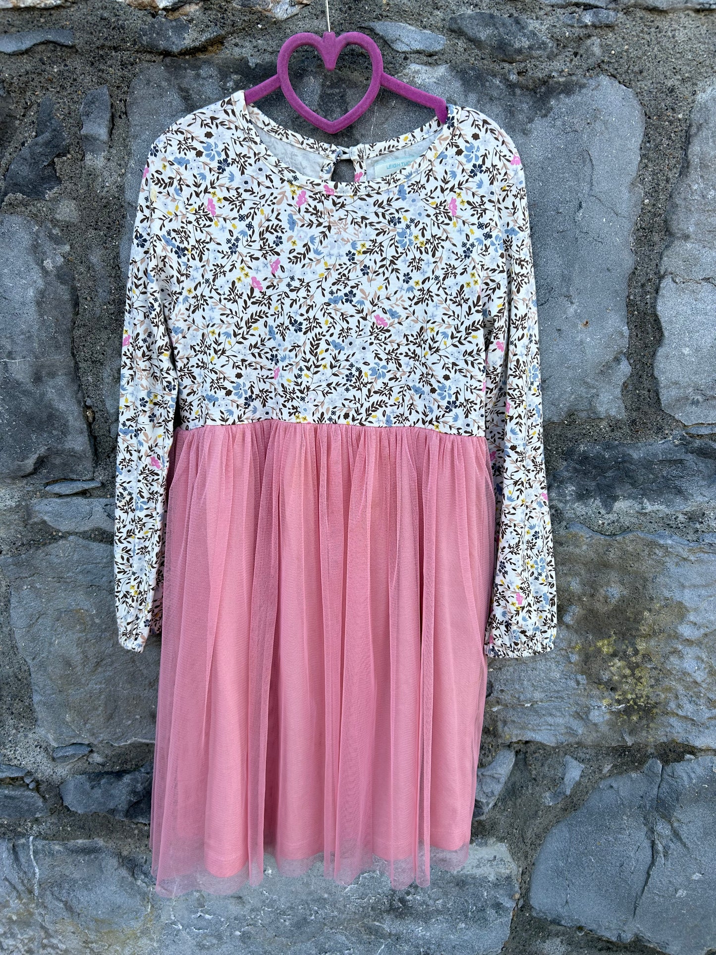 Floral&pink tulle dress  7-8y (122-128cm)