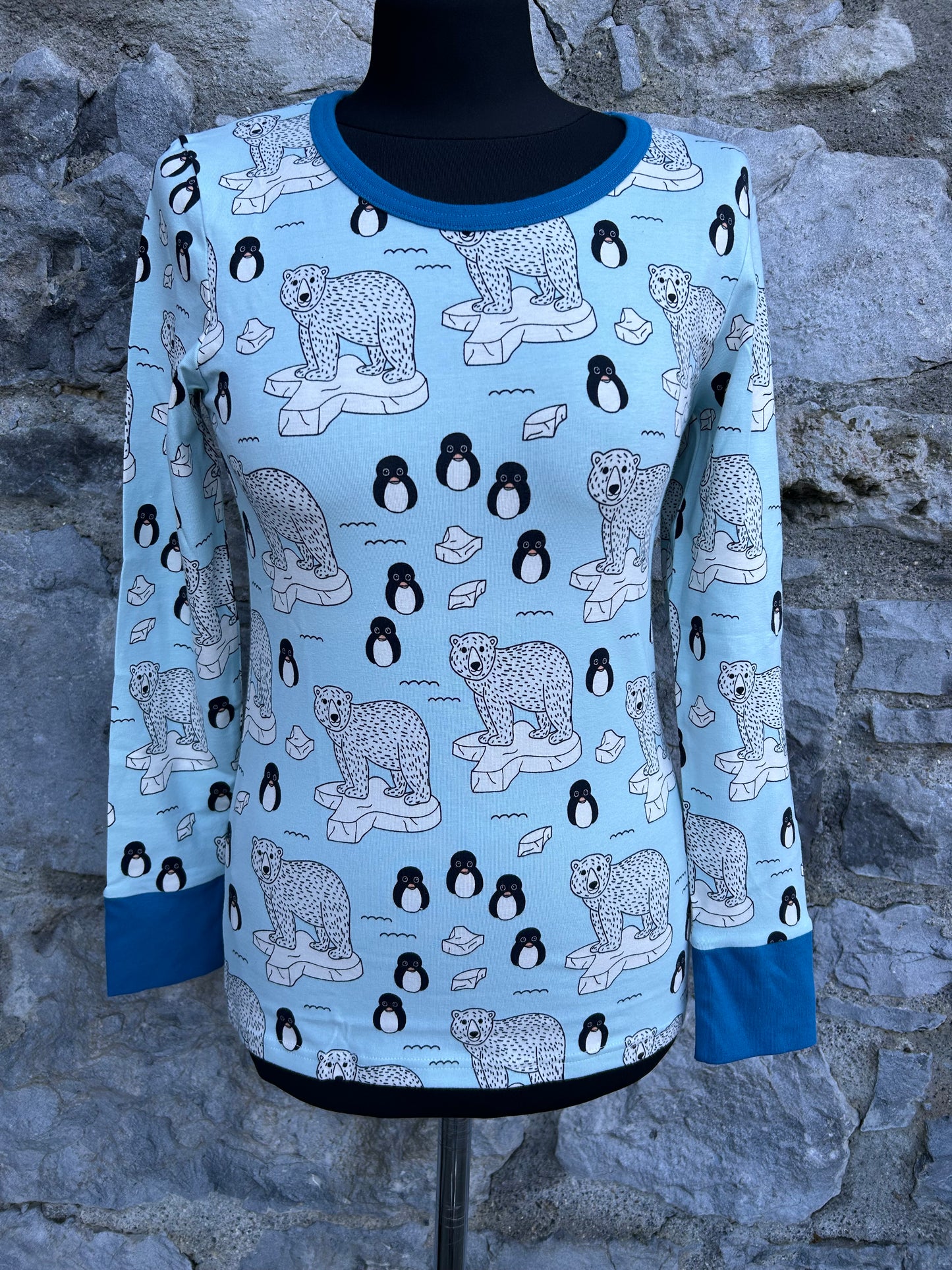 Arctic animals blue top uk 6-8