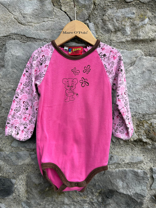 Bamse pink vest  9-12m (74-80cm)