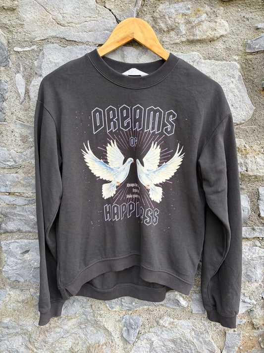 Dreams doves charcoal sweatshirt  12-13y (152-158cm)