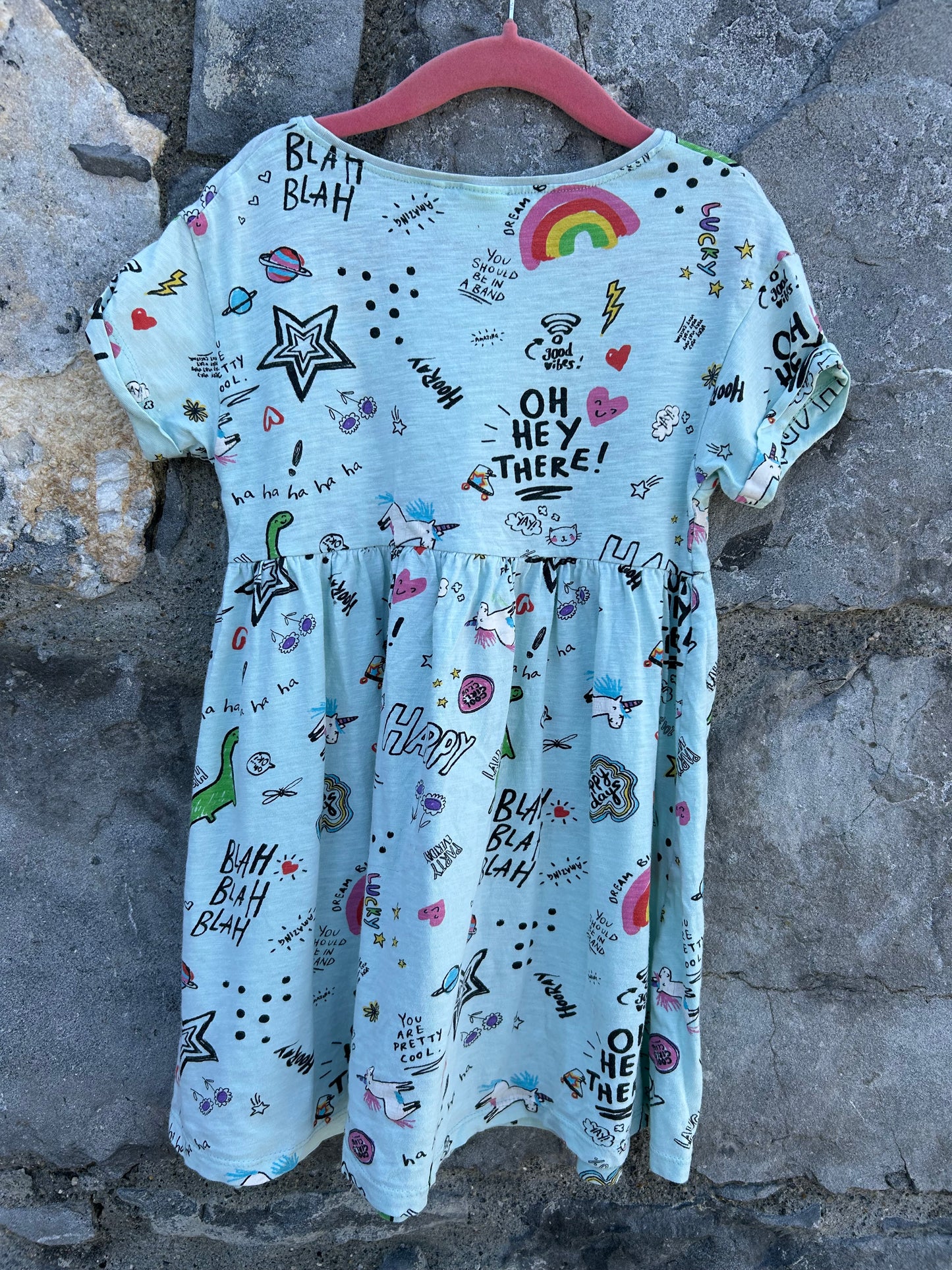 Scribbles&rainbows dress 5-6y (110-116cm)