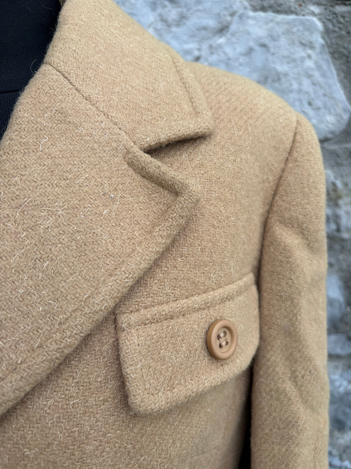 80s camel-colored wool jacket uk 8-10