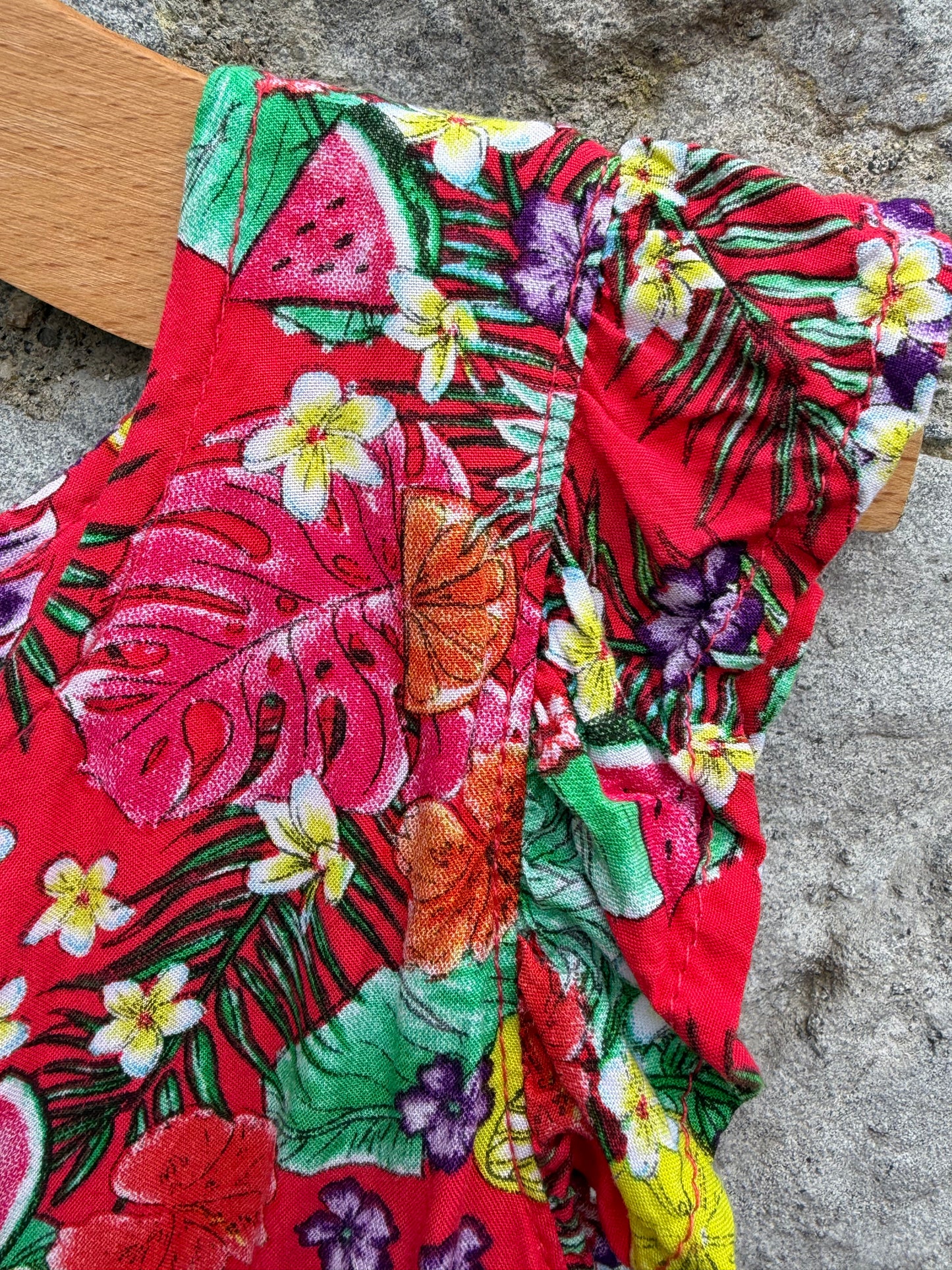 Tropical fruit red top  4y (104cm)