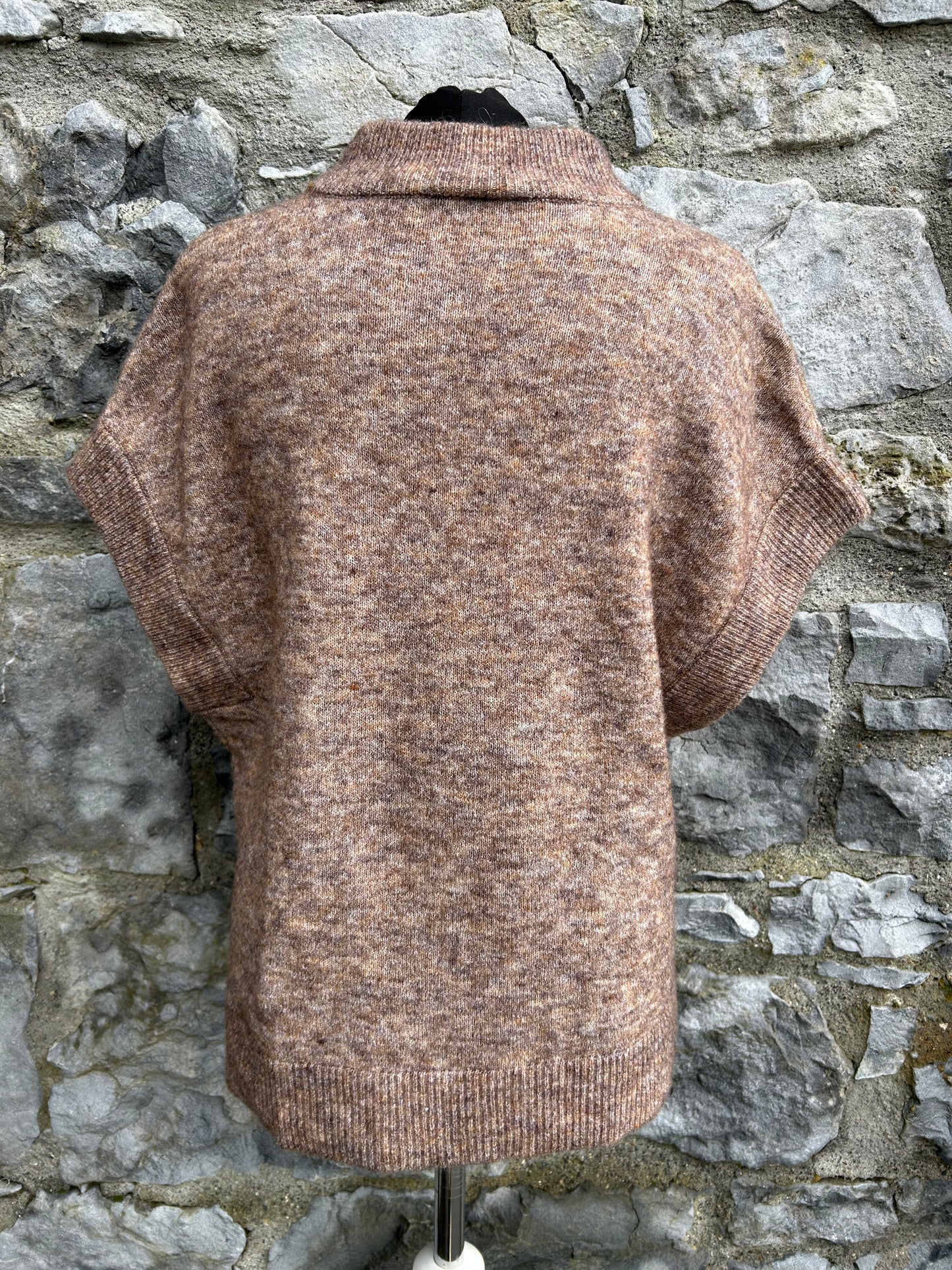 Brown melange knitted top uk 8-12