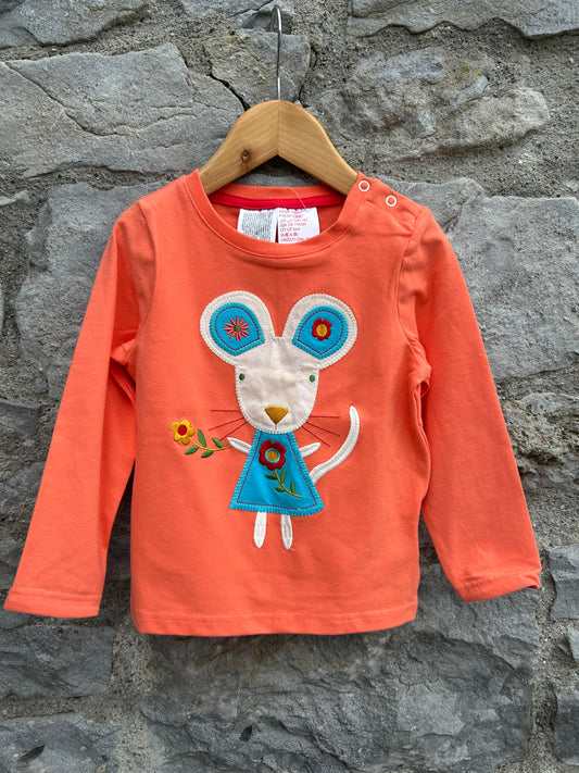 Mouse orange top  18-24m (86-92cm)