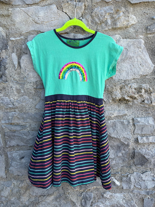 Sequin rainbow stripy dress  5-6y (110-116cm)