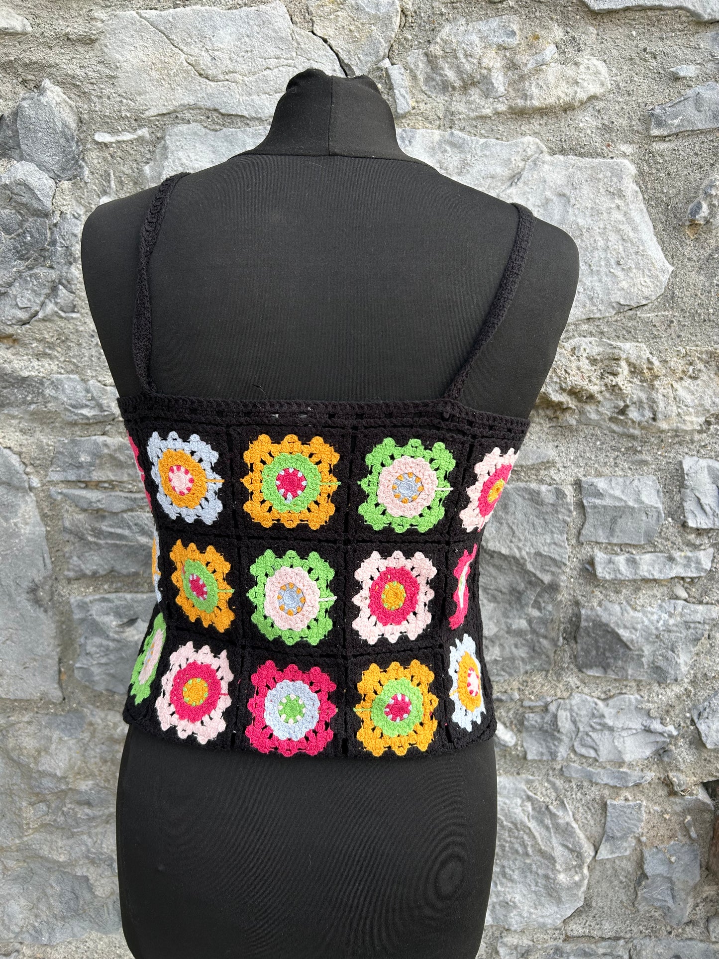 Floral crochet squares top uk 6-8