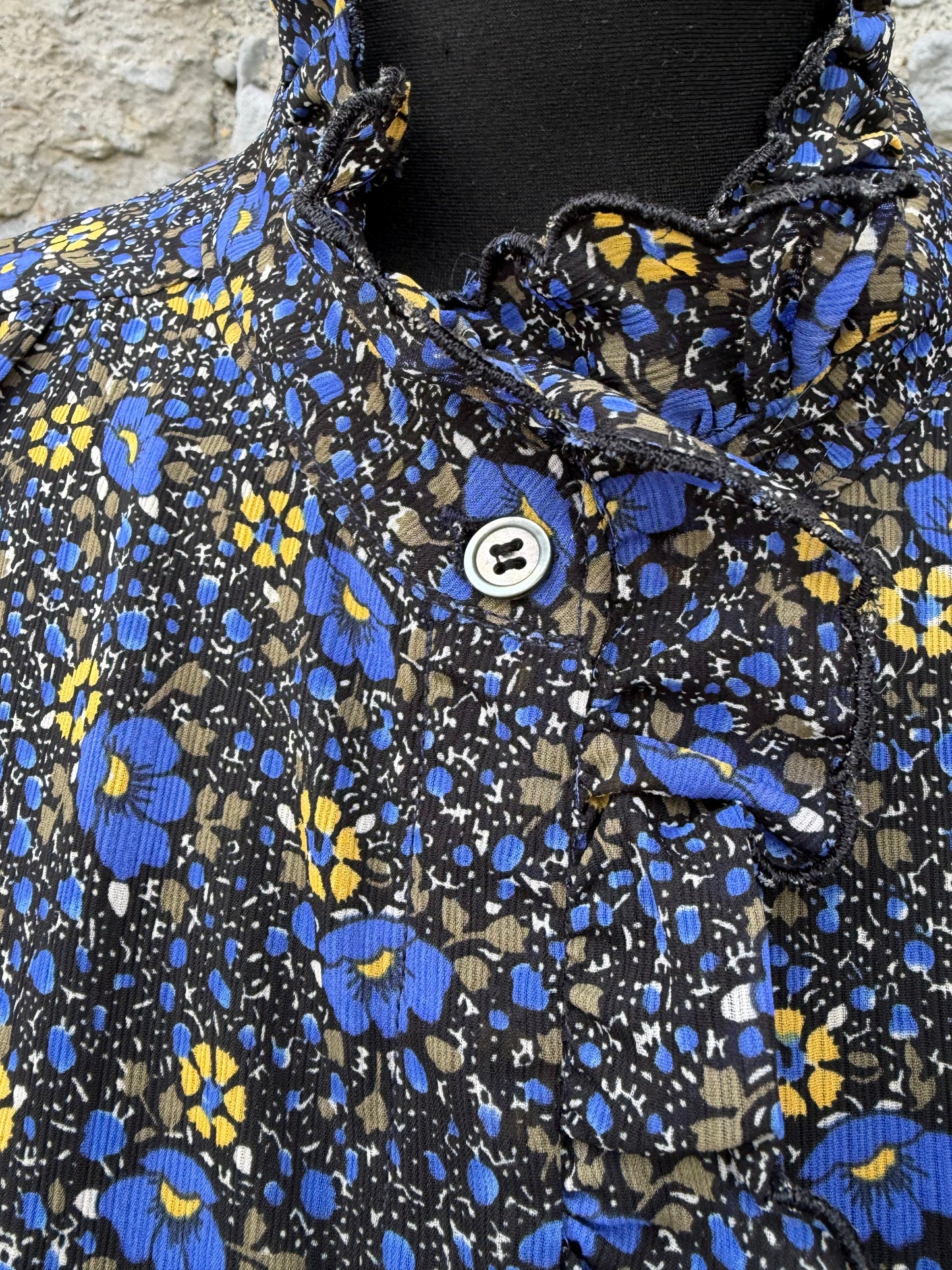 Paris Blue Floral Top uk 16