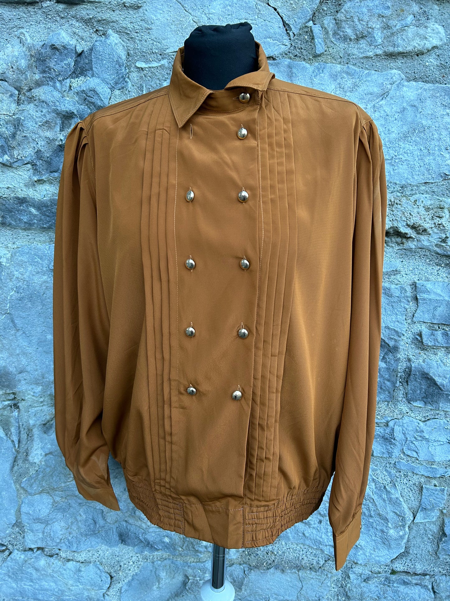 80s brown blouse uk 12-14