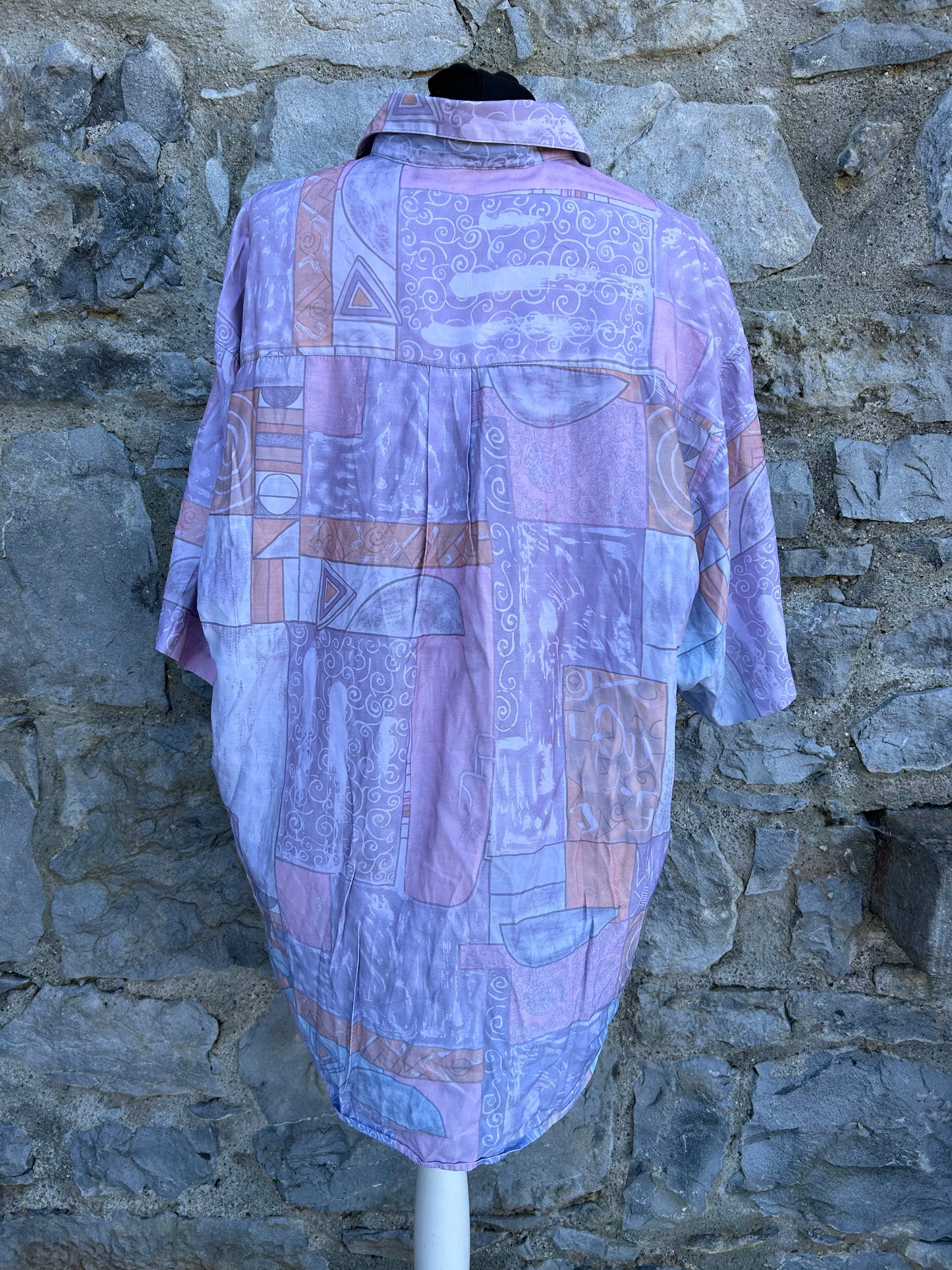 80s abstract pastel shirt  Large