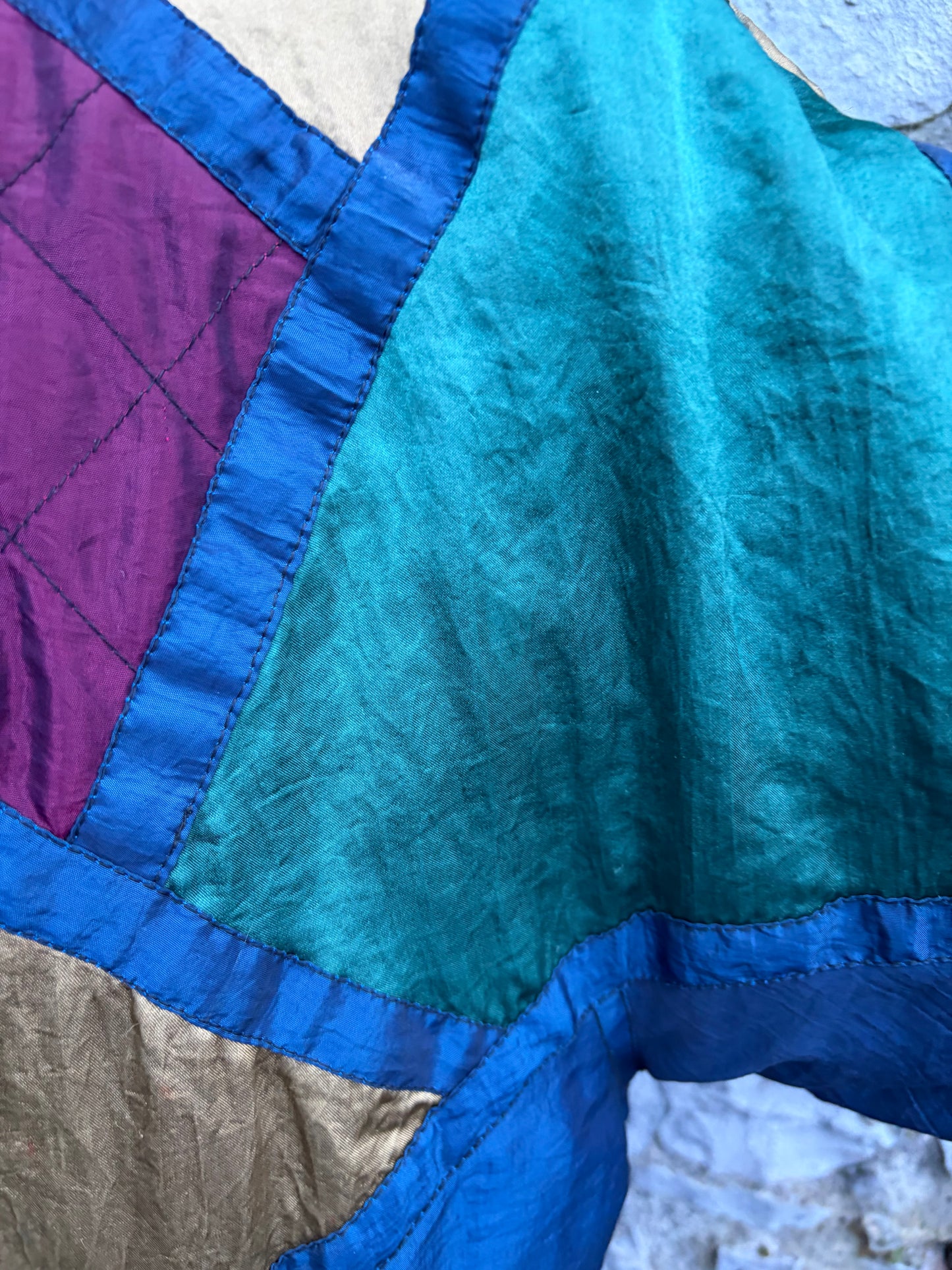 80s teal&gold winter jacket uk 12-14