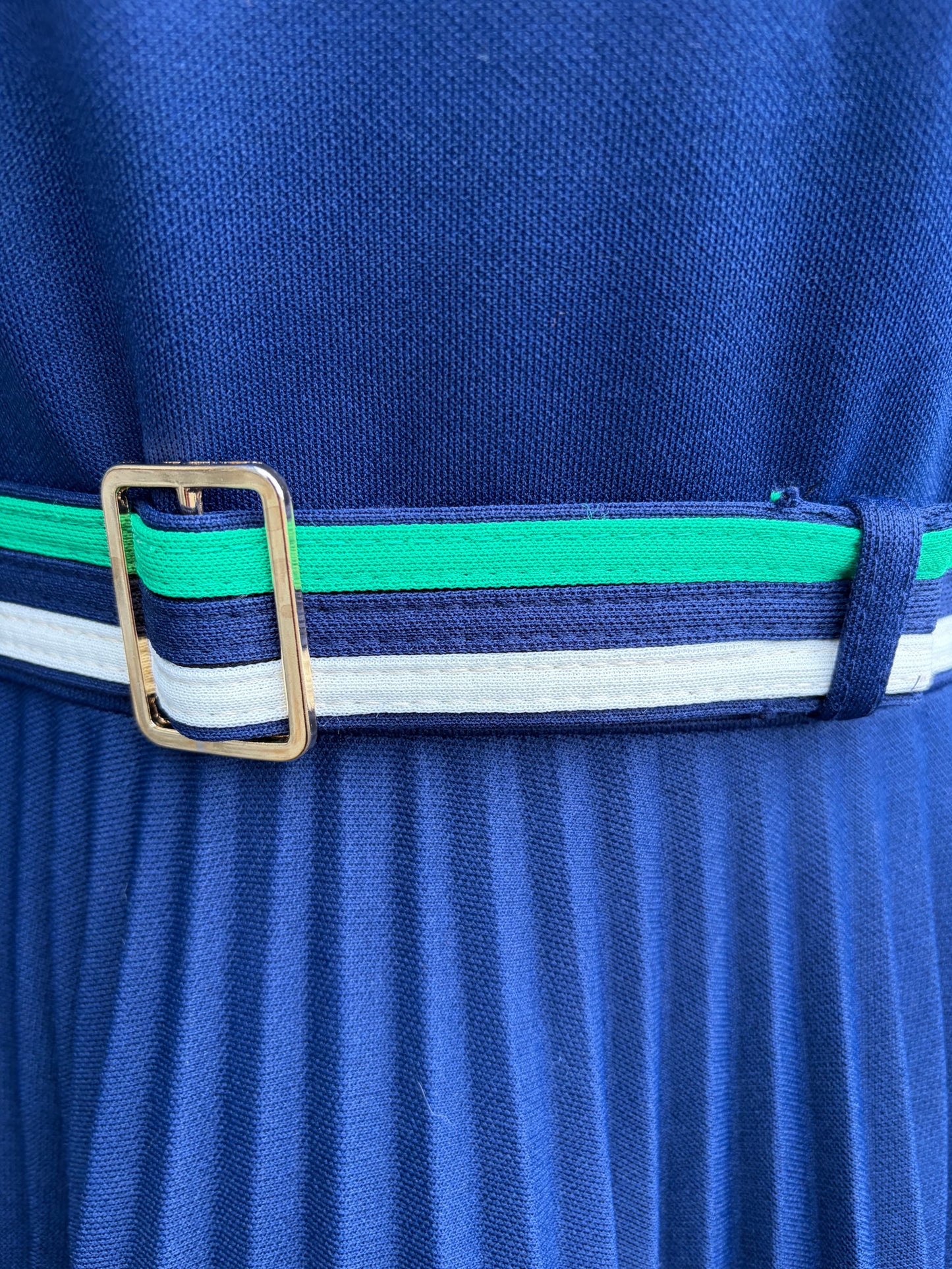 80s blue pleated dress uk 12