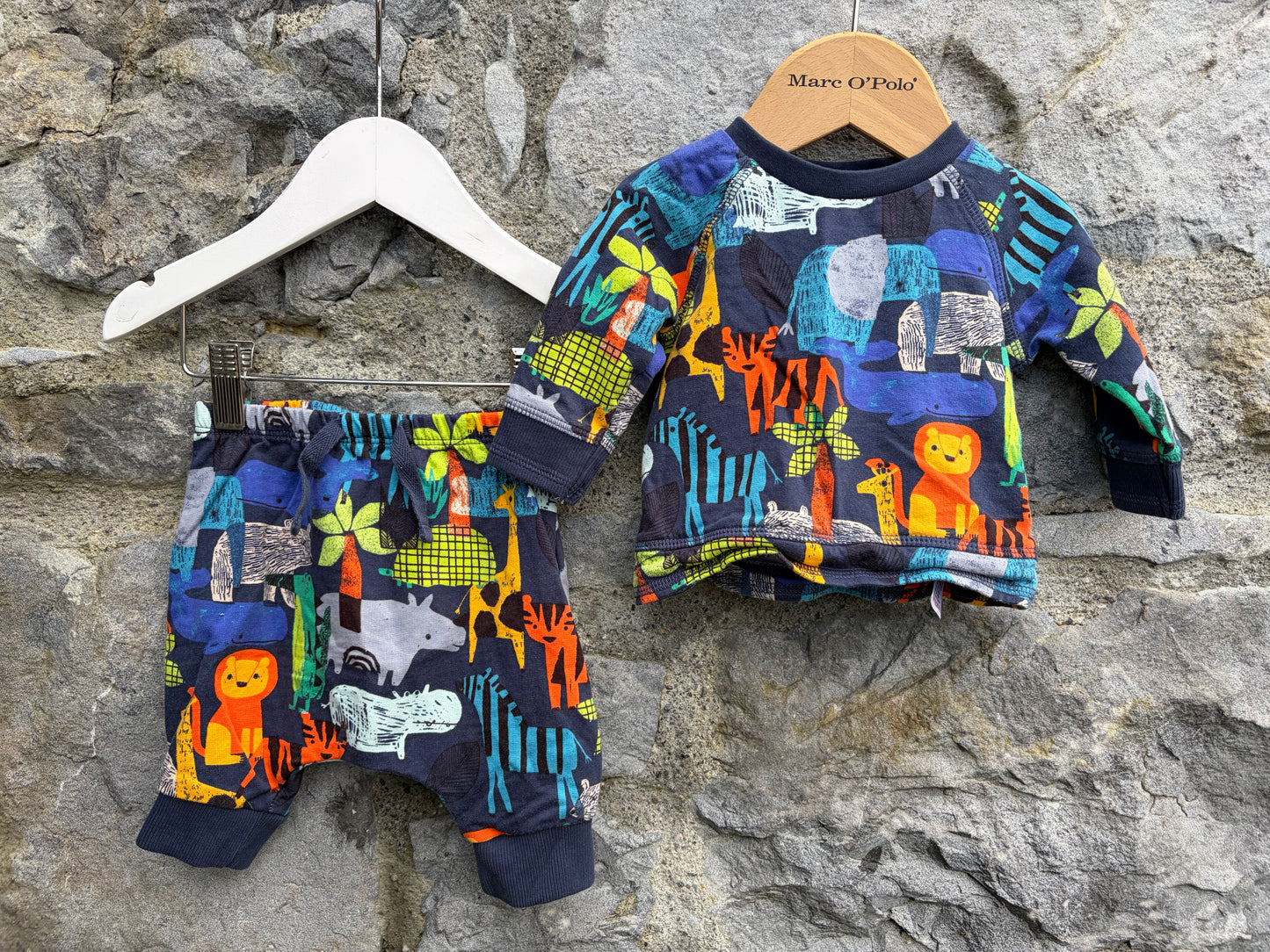 Wild animals navy track suit  0-3m (56-62cm)